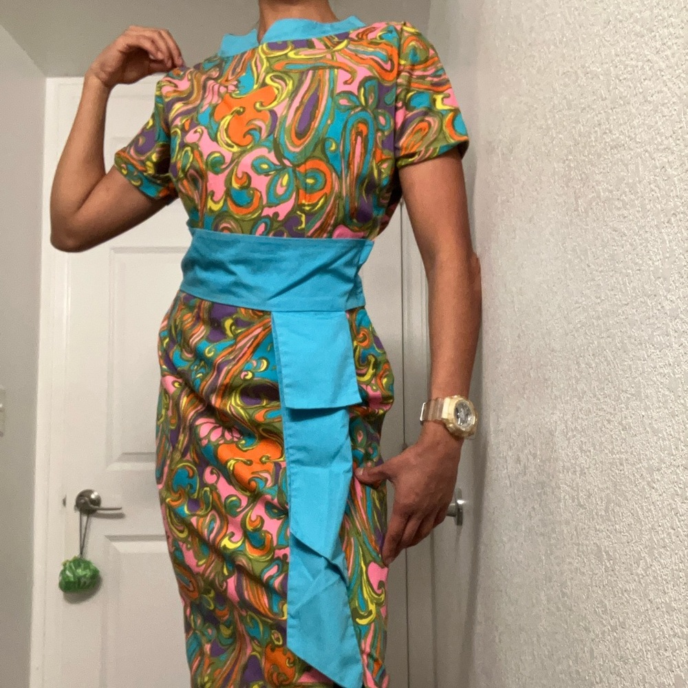 1968 Maxi Dress Split Front Leg